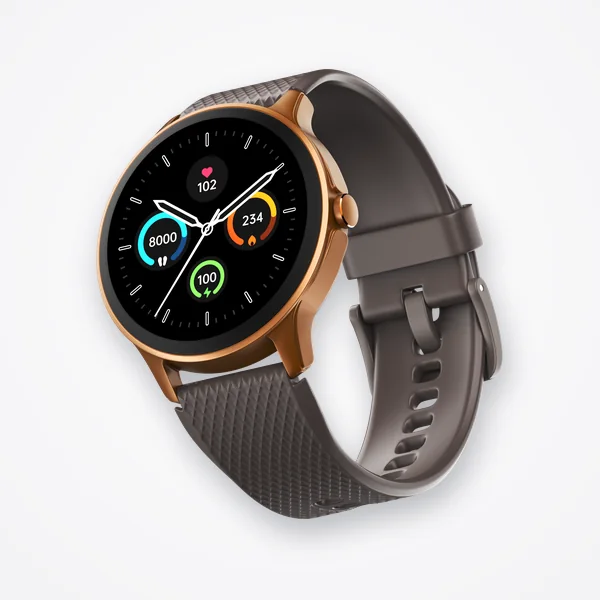 NoiseFit Curve Round Smartwatch - Vintage Brown