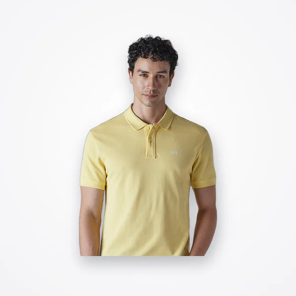 Levi's Men's Solid Yellow Slim Fit Pique Polo T-shirt