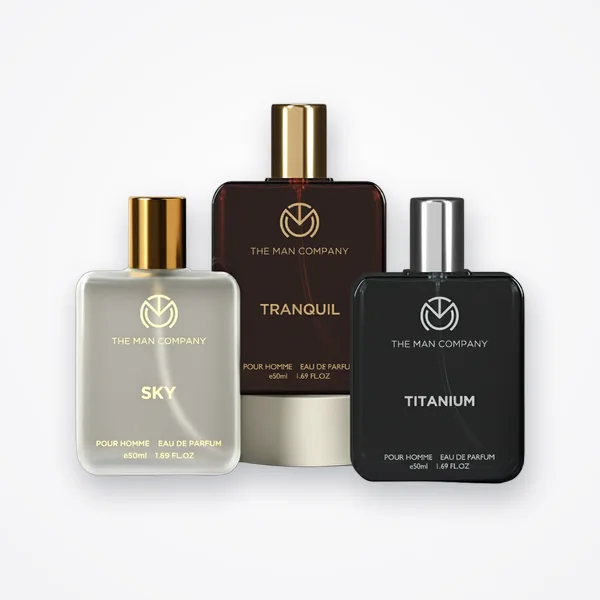The Man Company Essential Trio Eau de Parfum (Tranquil + Sky + Titanium, 3 x 50ml)