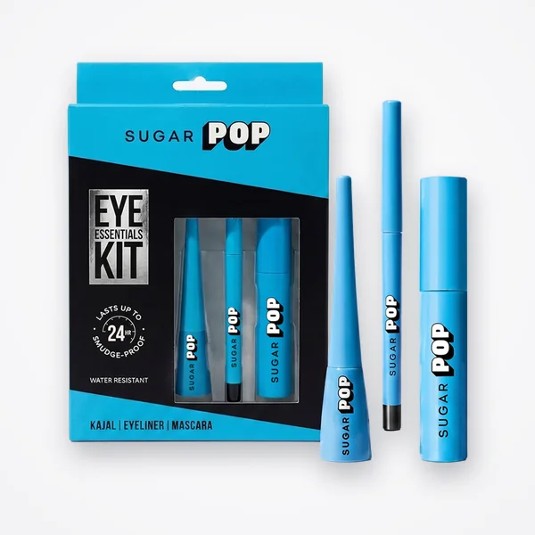 SUGAR POP Eye Essential Kit (Longwear Kajal + Matte Eyeliner + Volumizing Mascara)
