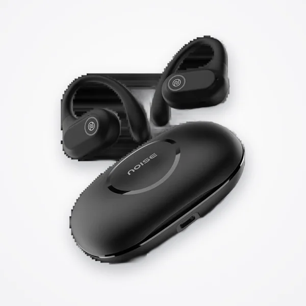 Noise Pure Pods Open Ear Headphones (80H Playtime, Quad Mic ENC) - Power Black