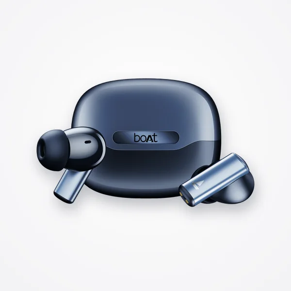 boAt Airdopes Prime 701 ANC Wireless Earbuds (46dB Hybrid ANC, 50H Playback, Spatial Audio) - Titanium Blue