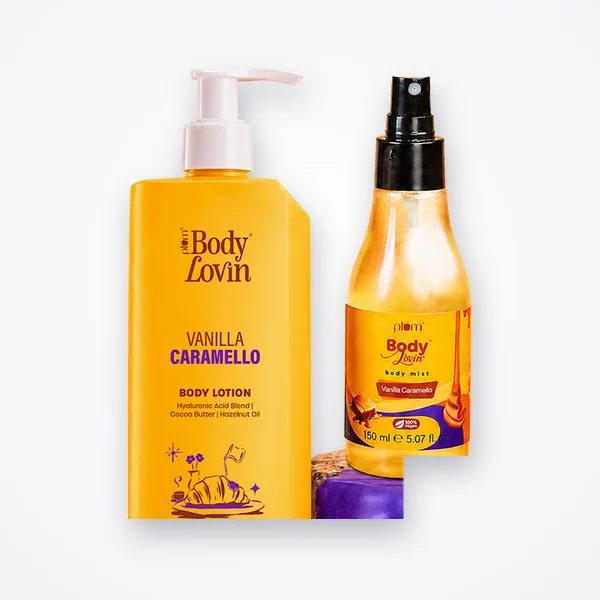 Plum BodyLovin' Vanilla Caramello Body Lotion & Body Mist Duo