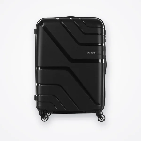 American Tourister Black Textured Hard Medium Trolley Bag