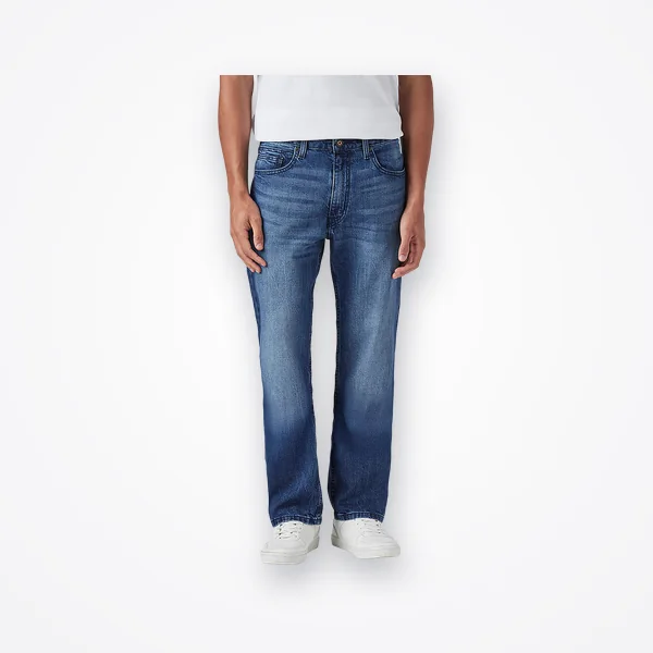 Levi's Men's 555 Blue Relaxed Straight Fit Mid Rise Jeans