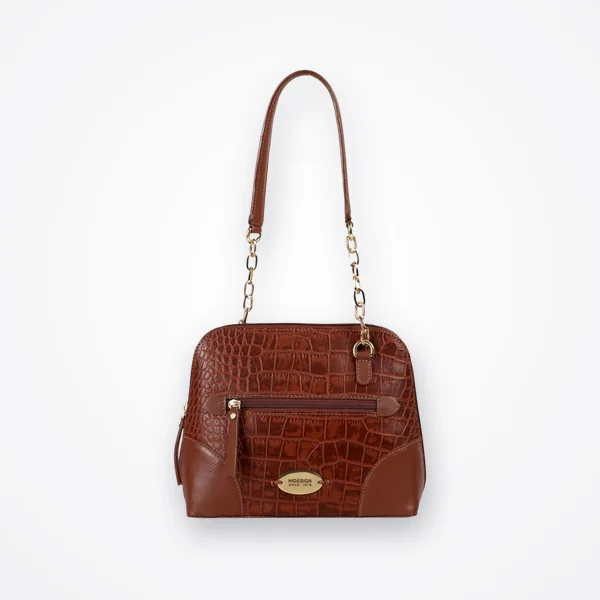 Hidesign Tan Textured Medium Shoulder Handbag