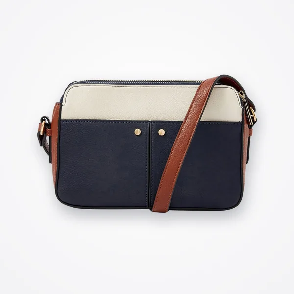 Accessorize London Navy & White Medium Sling Handbag