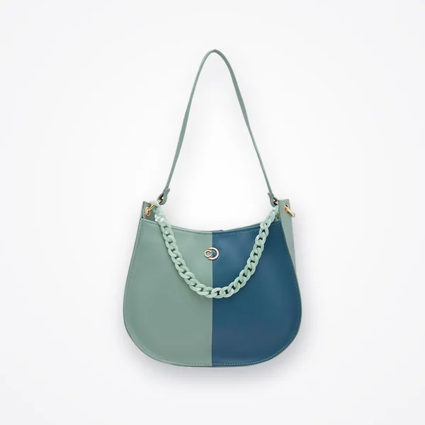 Caprese Faux Leather Green Blue Women Handbag