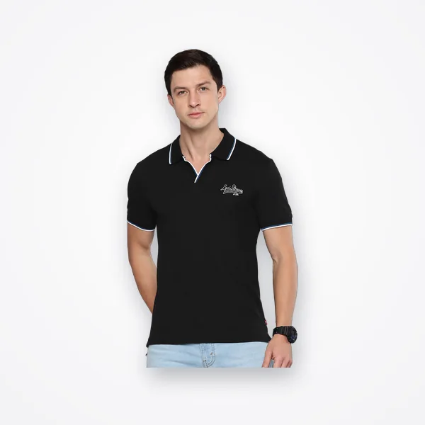 Levi's Men's Solid Navy Blue Slim Fit Polo T-shirt