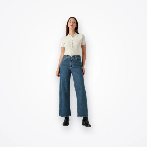 Levi's Women's Blue Wide Leg Fit High Rise Jeans