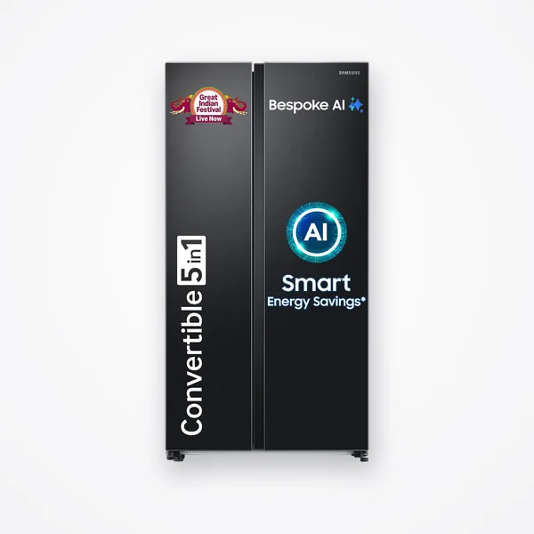 Samsung 653 L 3 Star Frost Free Convertible 5-in-1 Digital Inverter Side By Side AI Smart Refrigerator with WiFi