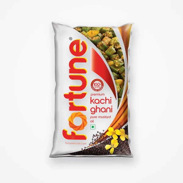 Fortune Kachi Ghani Pure Mustard Oil 1L Pouch