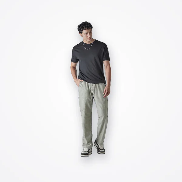 Levi's Men's Olive Relaxed Tapered Fit Mid Rise Linen Cargos